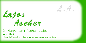 lajos ascher business card